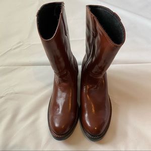 Lacrosse Size 7 Rubber Rain Boots Brown Western Equestrian Waterproof to closure